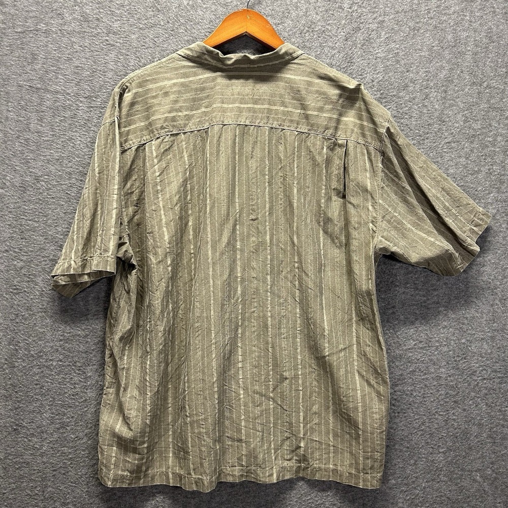 Tommy Bahama XL Silk Button Down Shirt Green Floral‎ Tropical Menswear - Picture 3 of 6